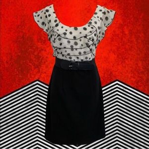 vintage 90's black & white dress